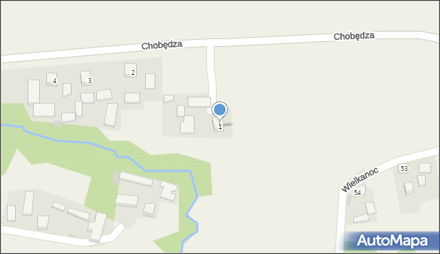 Chobędza, Chobędza, 1, mapa Chobędza