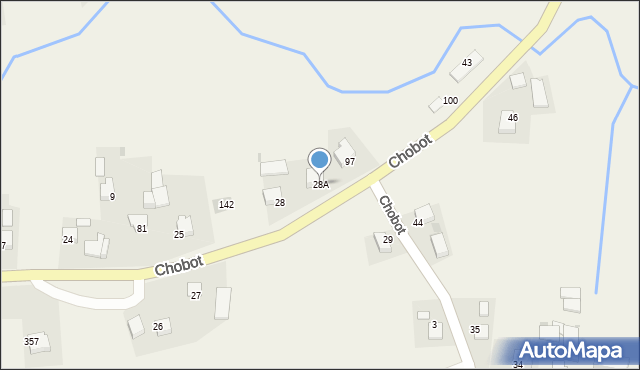 Chobot, Chobot, 28A, mapa Chobot
