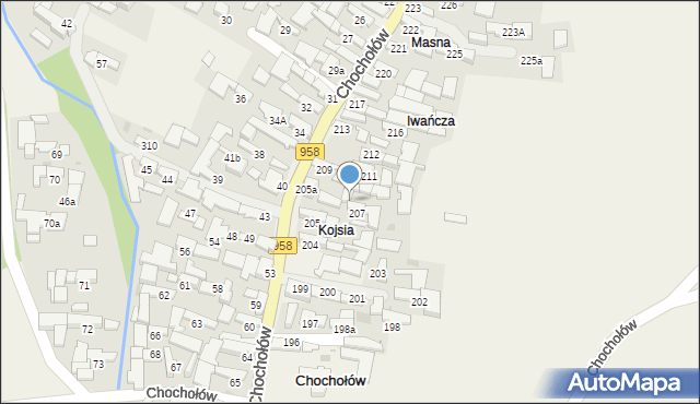Chochołów, Chochołów, 208, mapa Chochołów