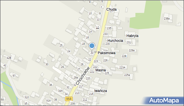 Chochołów, Chochołów, 21, mapa Chochołów