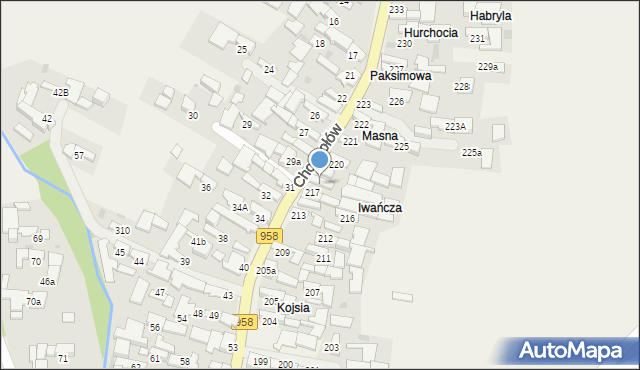 Chochołów, Chochołów, 218, mapa Chochołów