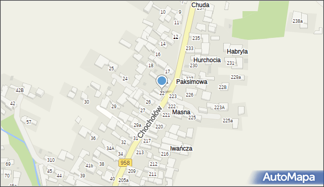 Chochołów, Chochołów, 22, mapa Chochołów
