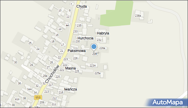 Chochołów, Chochołów, 228, mapa Chochołów