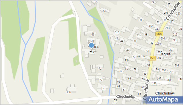 Chochołów, Chochołów, 70a, mapa Chochołów