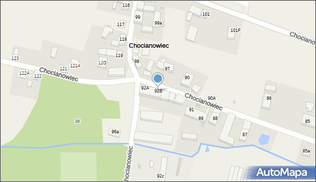 Chocianowiec, Chocianowiec, 92B, mapa Chocianowiec