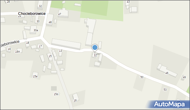 Chocieborowice, Chocieborowice, 12, mapa Chocieborowice