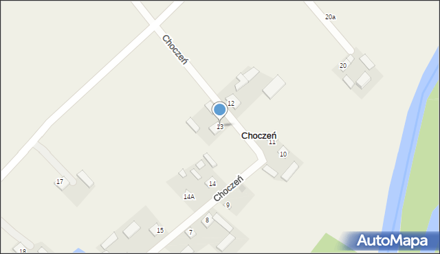 Choczeń, Choczeń, 13, mapa Choczeń