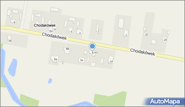 Chodakówek, Chodakówek, 3, mapa Chodakówek