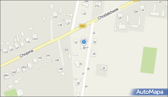 Chodakówek, Chodakówek, 33, mapa Chodakówek