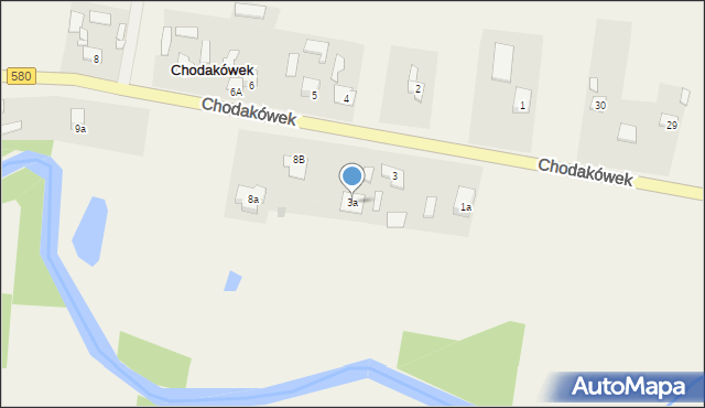 Chodakówek, Chodakówek, 3a, mapa Chodakówek