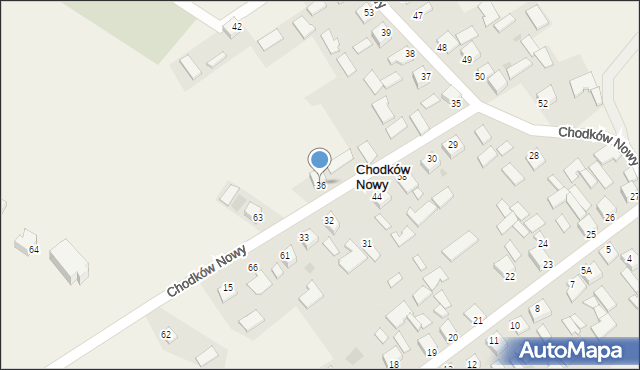 Chodków Nowy, Chodków Nowy, 36, mapa Chodków Nowy