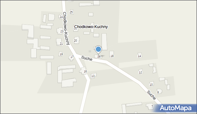 Chodkowo-Kuchny, Chodkowo-Kuchny, 15, mapa Chodkowo-Kuchny