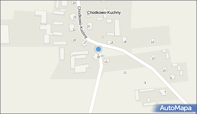 Chodkowo-Kuchny, Chodkowo-Kuchny, 16, mapa Chodkowo-Kuchny