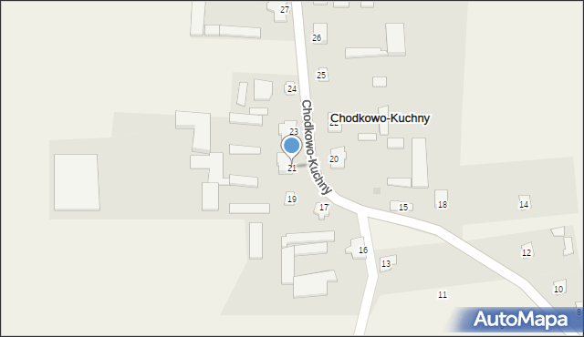 Chodkowo-Kuchny, Chodkowo-Kuchny, 21, mapa Chodkowo-Kuchny
