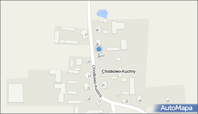 Chodkowo-Kuchny, Chodkowo-Kuchny, 25, mapa Chodkowo-Kuchny