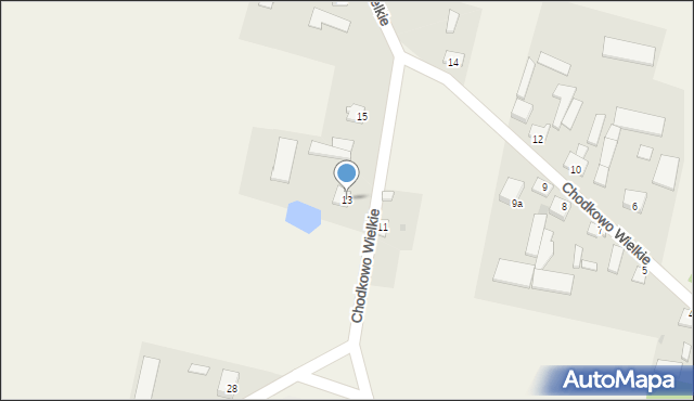 Chodkowo Wielkie, Chodkowo Wielkie, 13, mapa Chodkowo Wielkie