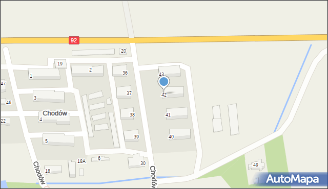 Chodów, Chodów, 42, mapa Chodów