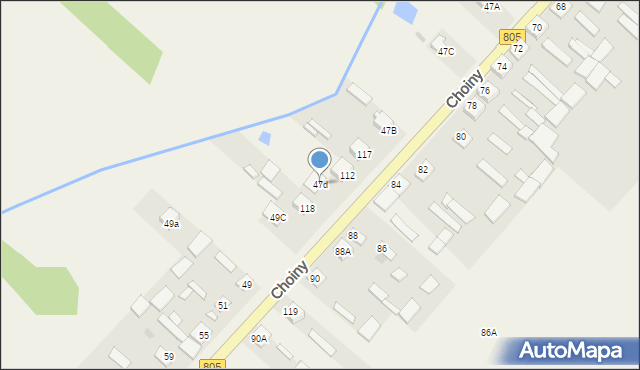 Choiny, Choiny, 47d, mapa Choiny