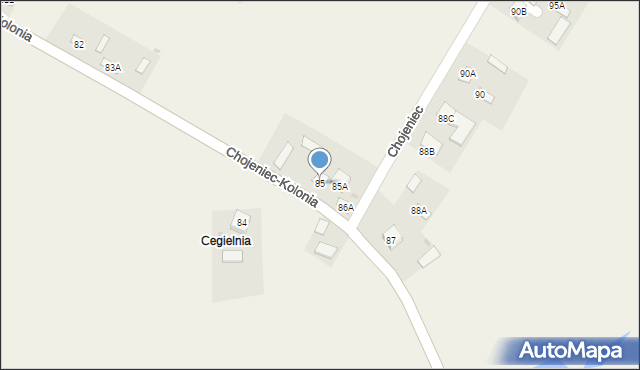 Chojeniec, Chojeniec, 85, mapa Chojeniec
