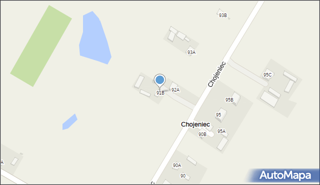 Chojeniec, Chojeniec, 91B, mapa Chojeniec