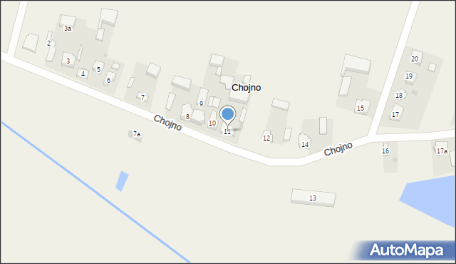 Chojno, Chojno, 11, mapa Chojno