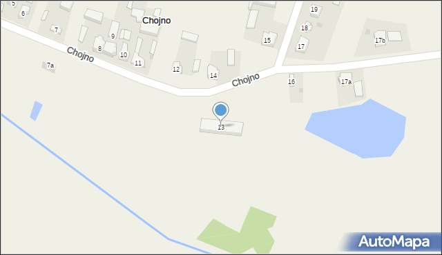 Chojno, Chojno, 13, mapa Chojno