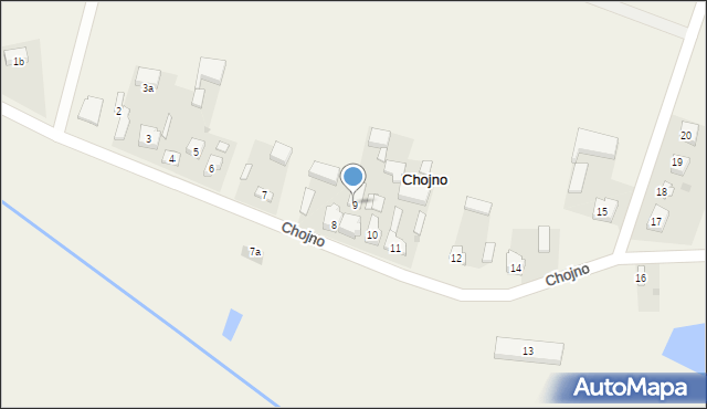 Chojno, Chojno, 9, mapa Chojno