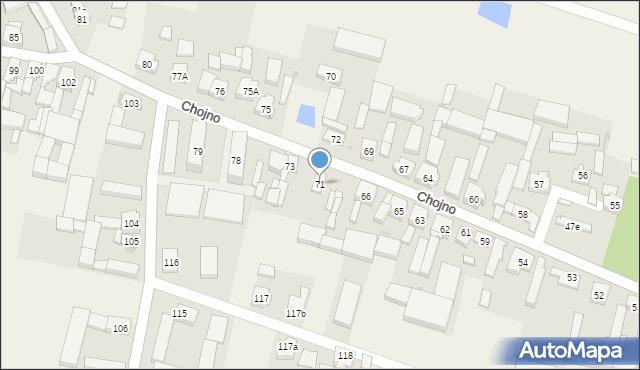 Chojno, Chojno, 71, mapa Chojno