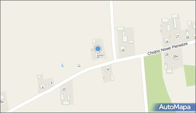 Chojno Nowe Pierwsze, Chojno Nowe Pierwsze, 12, mapa Chojno Nowe Pierwsze