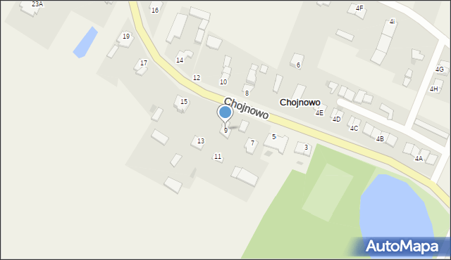 Chojnowo, Chojnowo, 9, mapa Chojnowo