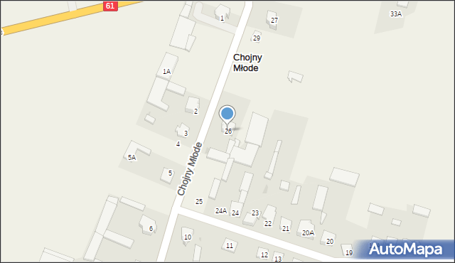 Chojny Młode, Chojny Młode, 26, mapa Chojny Młode