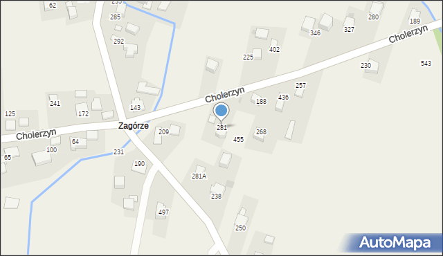 Cholerzyn, Cholerzyn, 281, mapa Cholerzyn