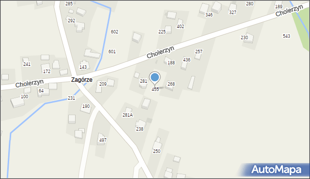 Cholerzyn, Cholerzyn, 455, mapa Cholerzyn