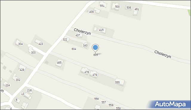 Cholerzyn, Cholerzyn, 605, mapa Cholerzyn