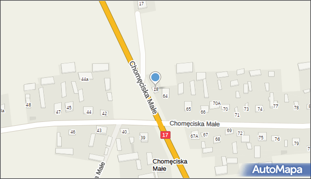 Chomęciska Małe, Chomęciska Małe, 18, mapa Chomęciska Małe