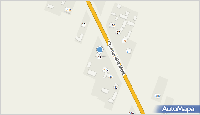 Chomęciska Małe, Chomęciska Małe, 28, mapa Chomęciska Małe