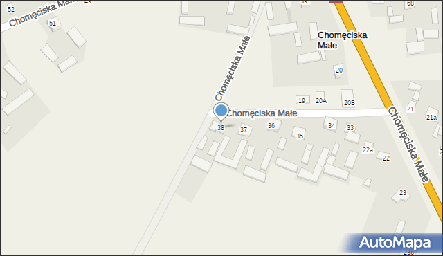 Chomęciska Małe, Chomęciska Małe, 38, mapa Chomęciska Małe