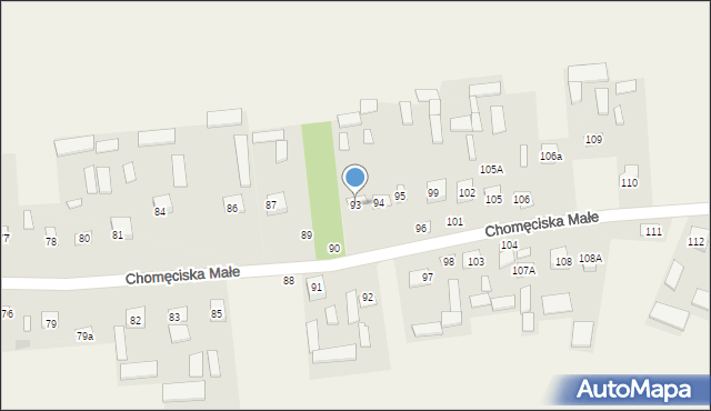 Chomęciska Małe, Chomęciska Małe, 93, mapa Chomęciska Małe