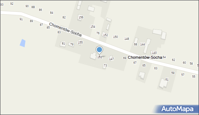 Chomentów-Socha, Chomentów-Socha, 151, mapa Chomentów-Socha