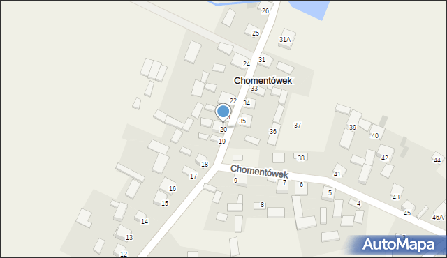 Chomentówek, Chomentówek, 20, mapa Chomentówek