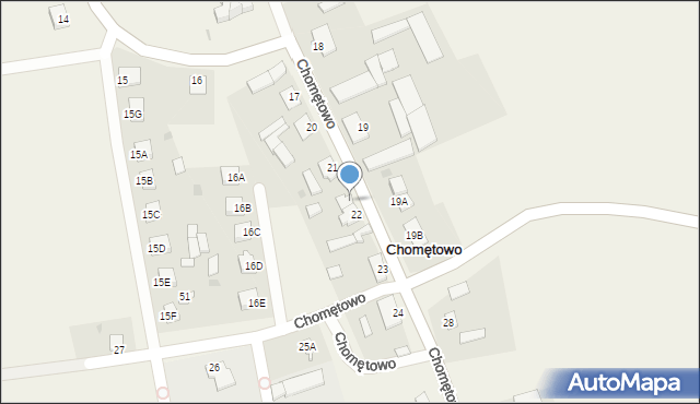 Chomętowo, Chomętowo, 22A, mapa Chomętowo