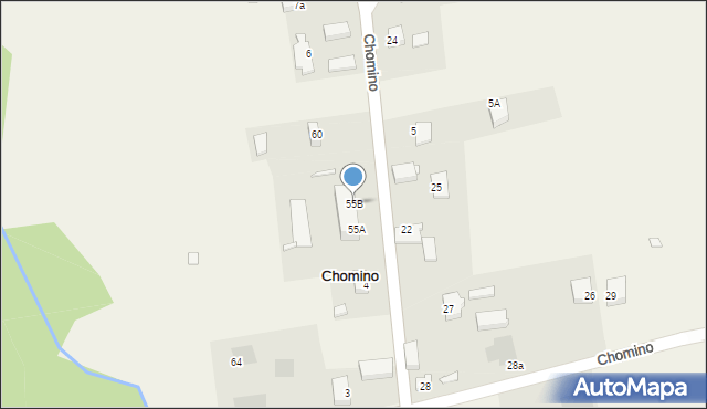 Chomino, Chomino, 55B, mapa Chomino