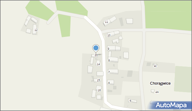 Chorągwice, Chorągwice, 13, mapa Chorągwice