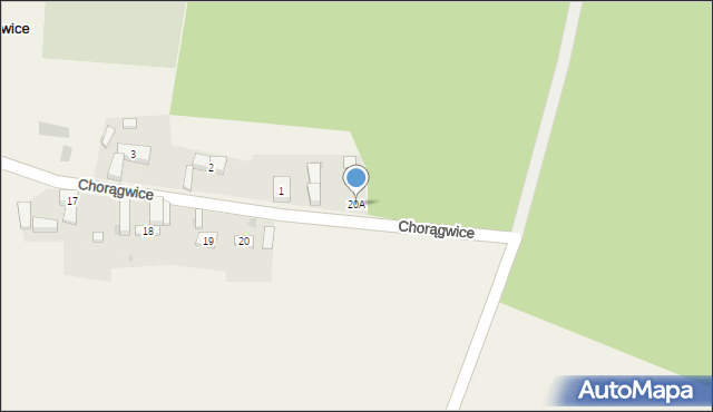 Chorągwice, Chorągwice, 20A, mapa Chorągwice