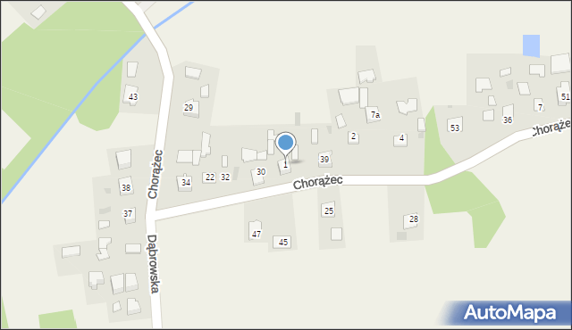 Chorążec, Chorążec, 1, mapa Chorążec