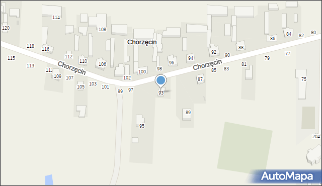 Chorzęcin, Chorzęcin, 93, mapa Chorzęcin