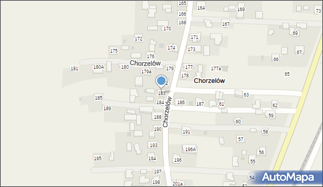 Chorzelów, Chorzelów, 183, mapa Chorzelów