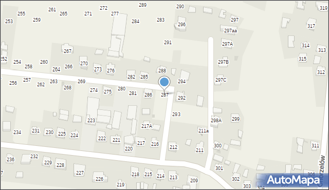 Chorzelów, Chorzelów, 287, mapa Chorzelów