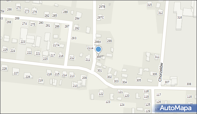 Chorzelów, Chorzelów, 300, mapa Chorzelów