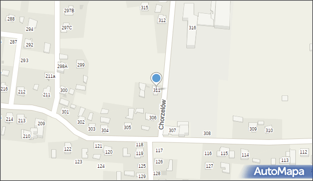 Chorzelów, Chorzelów, 311, mapa Chorzelów